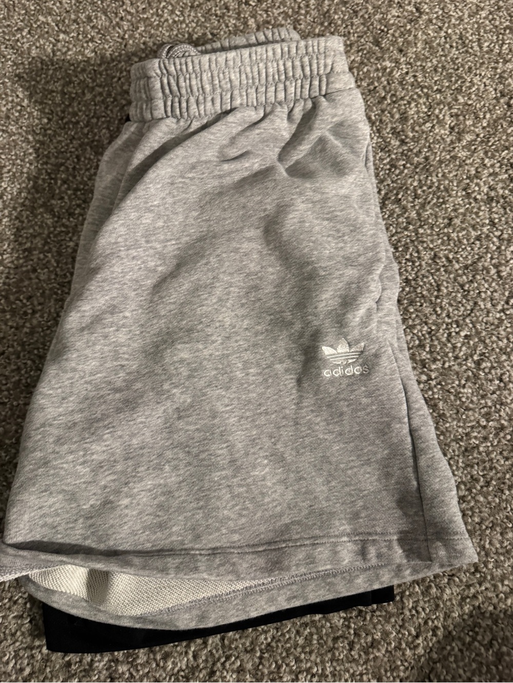 adidas Gray and Black  Athletic Shorts with Trefoil Logo